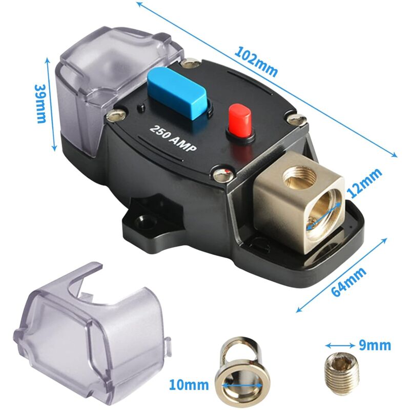 Car Fuse Holder 12V-48V Audio Fuse Protection System For Car, Rv, Boat (300A) V1188-MS-227-1950