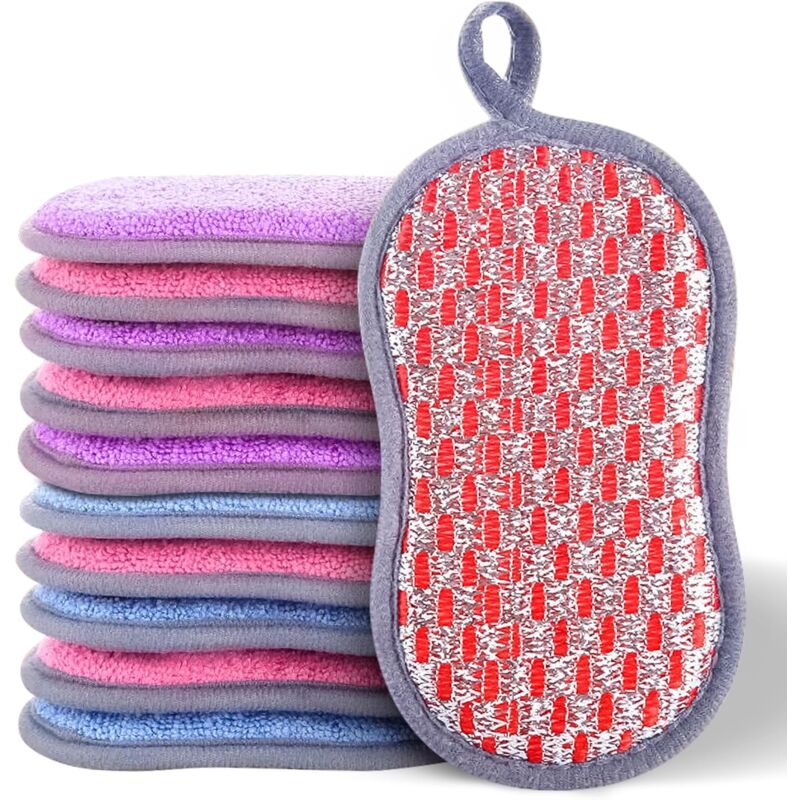 10 pcs Colorful Cleaning Sponges, Premium Non-Scratch Reusable Dishwashing Sponges For Kitchen, Bathroom, V1188-MS-227-1955