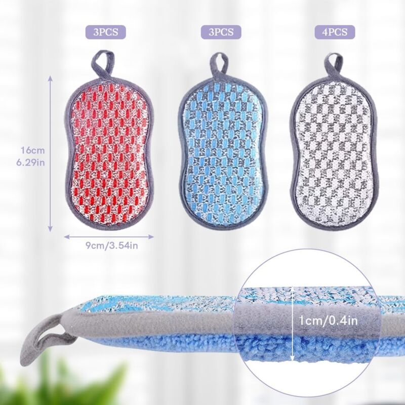10 pcs Colorful Cleaning Sponges, Premium Non-Scratch Reusable Dishwashing Sponges For Kitchen, Bathroom, V1188-MS-227-1955
