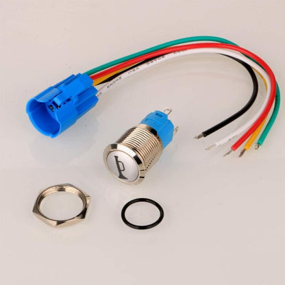 12V-24V/5A 16Mm Pre-Wired Momentary Horn Push Button Switch Waterproof Metal Button With Red LED V1188-MS-227-1961