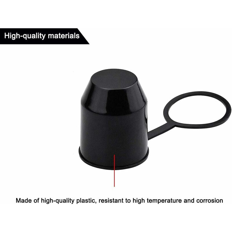 3 pcs Set Protective Caps For Trailer Hitch. Plastic - With Safety Ring - Weatherproof And Car Wash Resistant. V1188-MS-227-1970