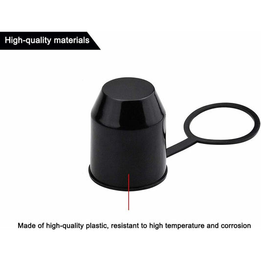 3 pcs Set Protective Caps For Trailer Hitch. Plastic - With Safety Ring - Weatherproof And Car Wash Resistant. V1188-MS-227-1970