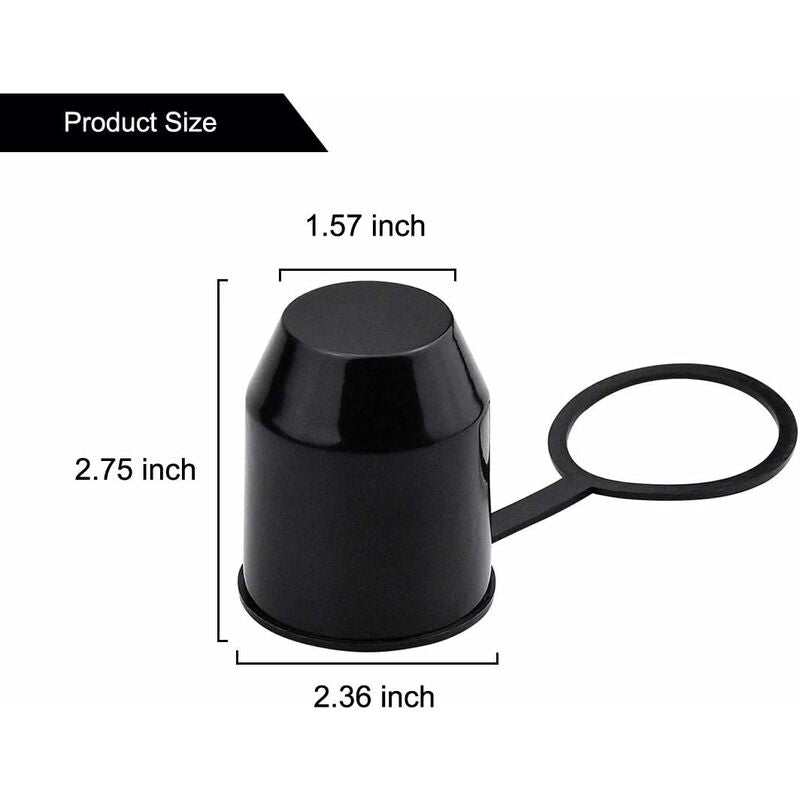 3 pcs Set Protective Caps For Trailer Hitch. Plastic - With Safety Ring - Weatherproof And Car Wash Resistant. V1188-MS-227-1970