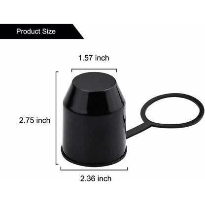 3 pcs Set Protective Caps For Trailer Hitch. Plastic - With Safety Ring - Weatherproof And Car Wash Resistant. V1188-MS-227-1970