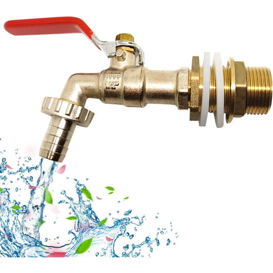 1000L Tank Faucet, Rainwater Harvesting Faucet Tank Adapter 1/2" (13Mm) Faucet, Ibc Drain Tank Adapter For V1188-MS-227-1974