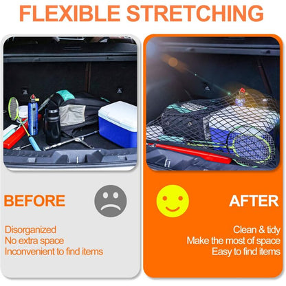 Car Trunk Storage Net Size 8060Cm Luggage Storage Net Storage Net With 6 Carabiners 4 Hooks Elastic V1188-MS-227-1977