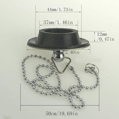 Sink Plug With Chain Rustproof Bathtub Stopper Drain Plug With Rubber Ring Bathtub Drain Cover Plug For Sink V1188-MS-227-1979