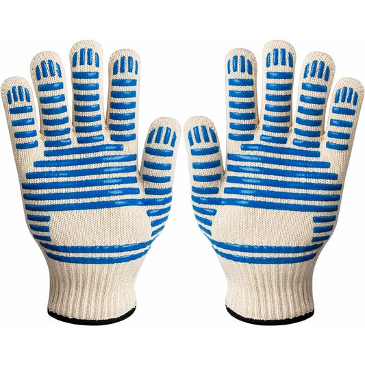 Bbq Gloves, 350 degrees C Heat Resistant Double Oven Gloves, Non-Slip Silicone Bbq Gloves For Cooking V1188-MS-227-1982