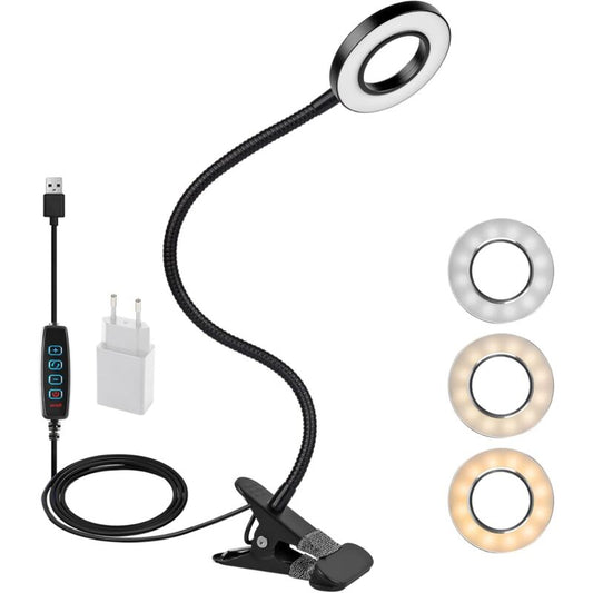 360 degrees Flexible LED Clip-On Lamp 3 Modes 10 Dimmable Levels For Headboard Bedroom Office 12W With Ce V1188-MS-227-1985