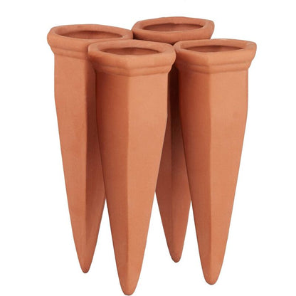 Clay Watering Cone, 4 pcs Set Watering Accessories, 1L Plastic Or Wine Bottles, Terracotta V1188-MS-227-1986