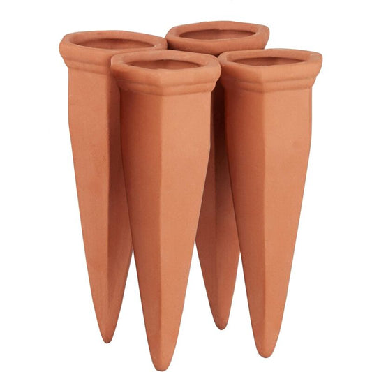 Clay Watering Cone, 4 pcs Set Watering Accessories, 1L Plastic Or Wine Bottles, Terracotta V1188-MS-227-1986