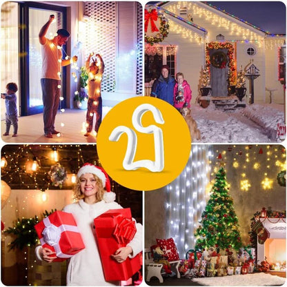 100 pcs Christmas Light Hooks, Outdoor ROof Gutter Hooks, Plastic Christmas Light Clips For Decorative Lights V1188-MS-227-1987