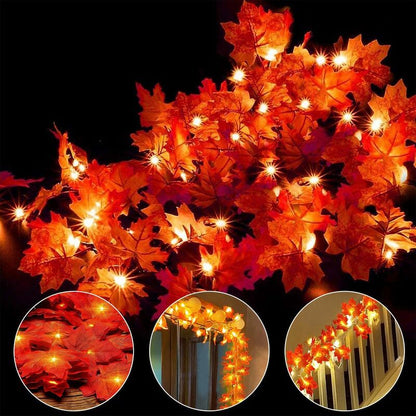 Fall Garland, Fall Decoration, 30 Light Strings, Fall Leaf Garland, Halloween Christmas Decoration, V1188-MS-227-1989