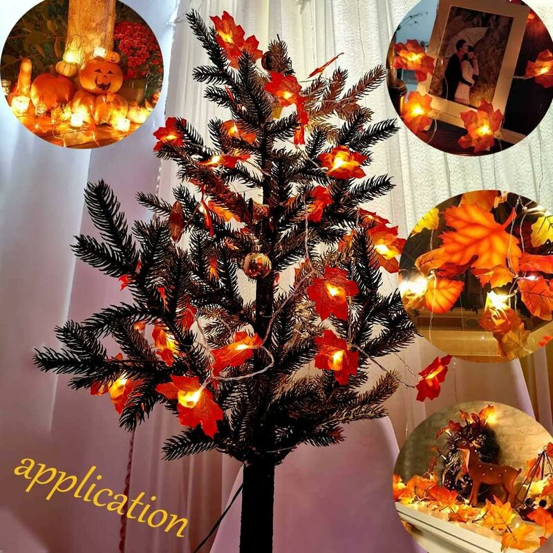 Fall Garland, Fall Decoration, 30 Light Strings, Fall Leaf Garland, Halloween Christmas Decoration, V1188-MS-227-1989