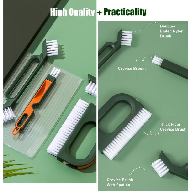 5 In 1 Grout Brush Set, Cleaning Brush For Bathroom And Kitchen, Scrub Tile Grouts, Nooks And Corners, Bottle V1188-MS-227-1991