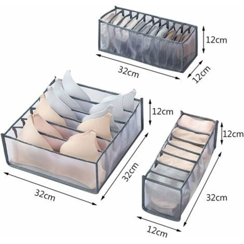 6 pcs Underwear Drawer Organizer Foldable Storage Box Large Capacity Drawer Storage Box For Storing V1188-MS-227-1993
