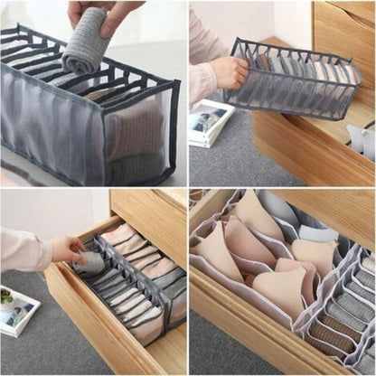 6 pcs Underwear Drawer Organizer Foldable Storage Box Large Capacity Drawer Storage Box For Storing V1188-MS-227-1993