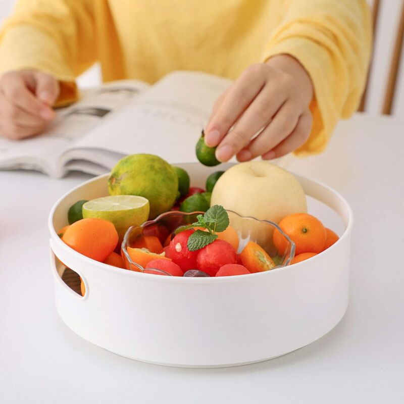 Spice Rack 30Cm Kitchen Cupboard Storage Plastic Lazy Susan, Spice Rack Spice Holder Spice Storage White V1188-MS-227-2000