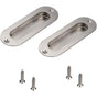 Flush Door Handle 2 Pieces Brushed Stainless Steel Flush Handle Sliding Door Handle Cupboard Door Handle With V1188-MS-227-2002