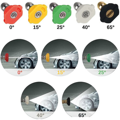 Pressure Washer Adapter, To 1/4" Quick Connect For Karcher K2-K7, With 5 Pressure Washer Nozzle Tips, V1188-MS-227-2008