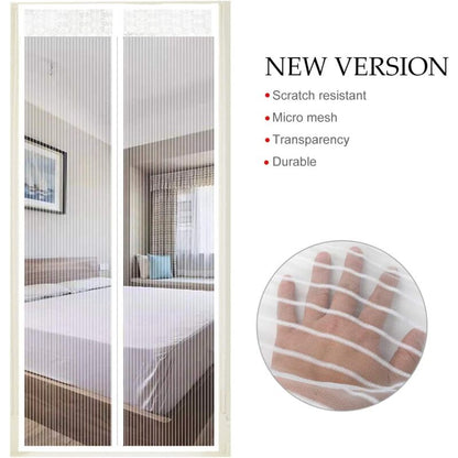 Magnetic Screen Door Automatic Closing Insect Screen Door Curtain With Magnets No Drilling (120X220Cm, White) V1188-MS-227-2013