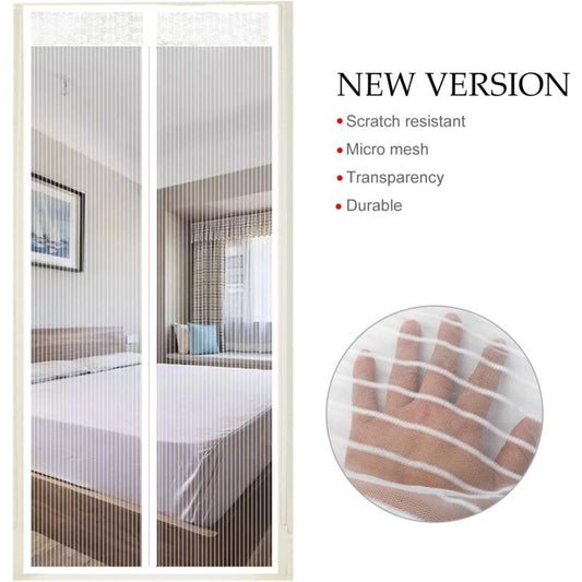 Magnetic Screen Door Automatic Closing Insect Screen Door Curtain With Magnets No Drilling (120X220Cm, White) V1188-MS-227-2013