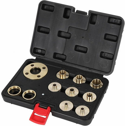 ROuter Guide Kit, 11 Pieces Imperial Size Brass ROuter Template Guide Kit, With Lock Nut Adapter With Case V1188-MS-227-2025