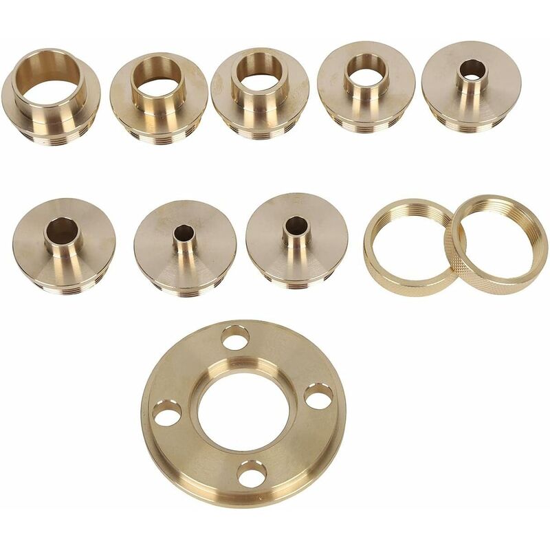 ROuter Guide Kit, 11 Pieces Imperial Size Brass ROuter Template Guide Kit, With Lock Nut Adapter With Case V1188-MS-227-2025