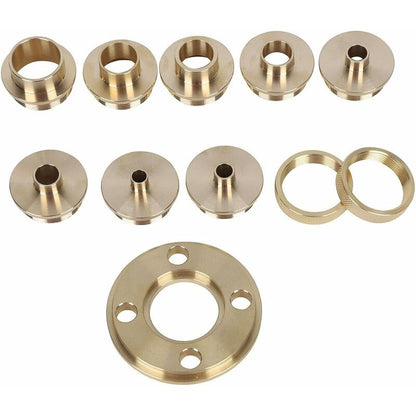 ROuter Guide Kit, 11 Pieces Imperial Size Brass ROuter Template Guide Kit, With Lock Nut Adapter With Case V1188-MS-227-2025