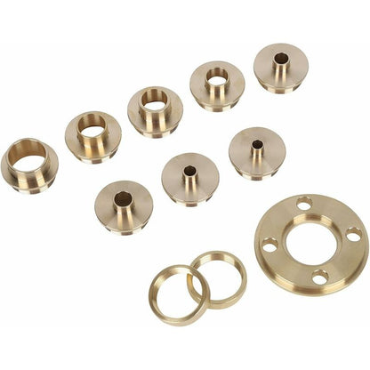 ROuter Guide Kit, 11 Pieces Imperial Size Brass ROuter Template Guide Kit, With Lock Nut Adapter With Case V1188-MS-227-2025
