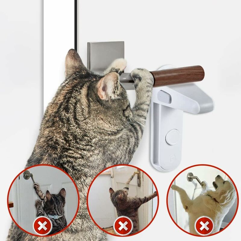 Child Proof Door Lever Lock, Baby Safety Door Handle Lock, Easy To Install And Use 3M Vhb Adhesive No Tools V1188-MS-227-2026