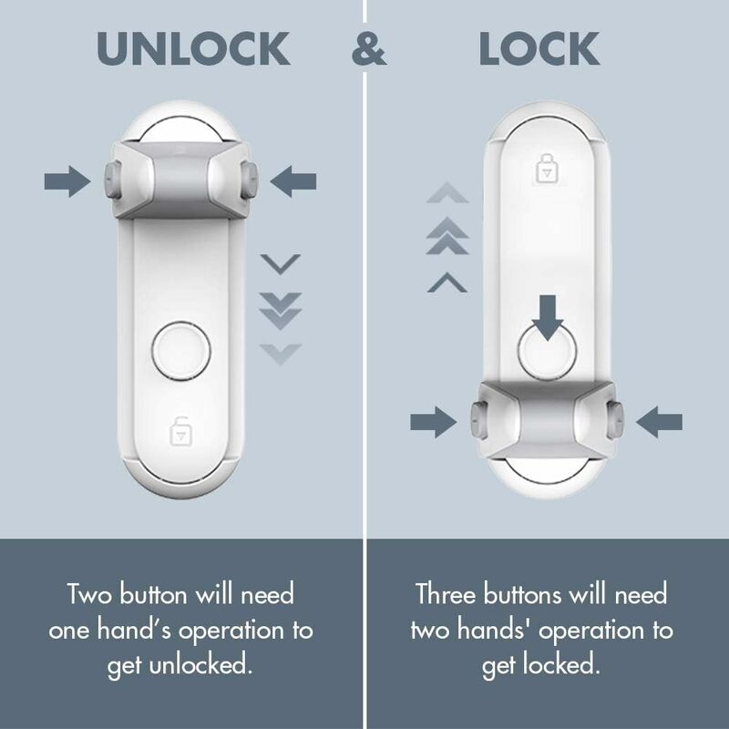 Child Proof Door Lever Lock, Baby Safety Door Handle Lock, Easy To Install And Use 3M Vhb Adhesive No Tools V1188-MS-227-2026
