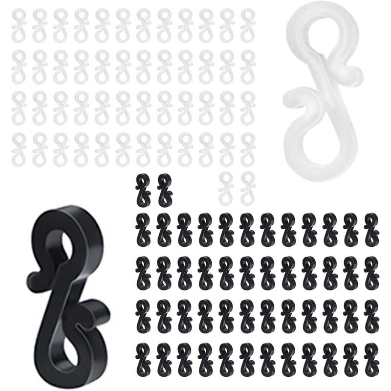 100 pcs Mini Black White Plastic Gutter Hooks With Shape Clip Outdoor Light Hooks For Wedding Christmas V1188-MS-227-2027