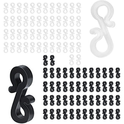 100 pcs Mini Black White Plastic Gutter Hooks With Shape Clip Outdoor Light Hooks For Wedding Christmas V1188-MS-227-2027