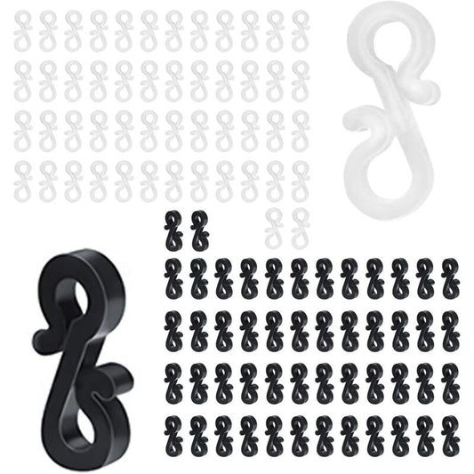 100 pcs Mini Black White Plastic Gutter Hooks With Shape Clip Outdoor Light Hooks For Wedding Christmas V1188-MS-227-2027