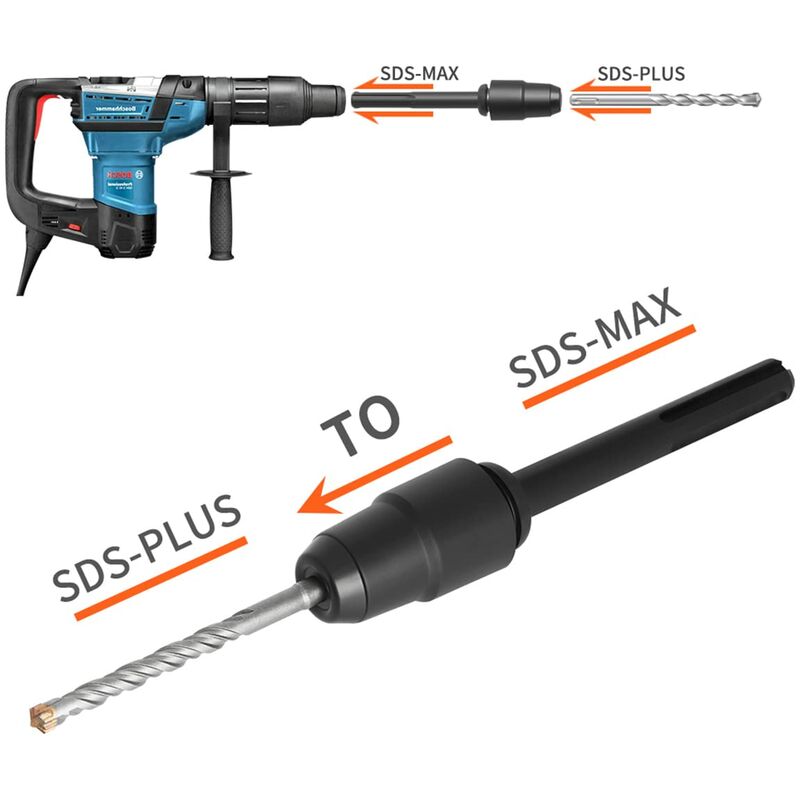 Sds Max To Sds Plus Adapter For ROtary Hammers, Sds Max To Sds Plus Drill Quick Change Tool, Chuck Adapter V1188-MS-227-2031
