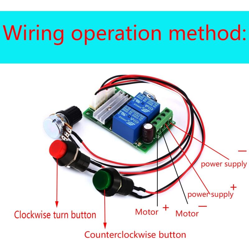 Speed Regulator 12V,Dc Motor Speed Controller (Pwm) Adjustable Reversible Switch Dc Speed, 6V 12V 24V Dc V1188-MS-227-2032