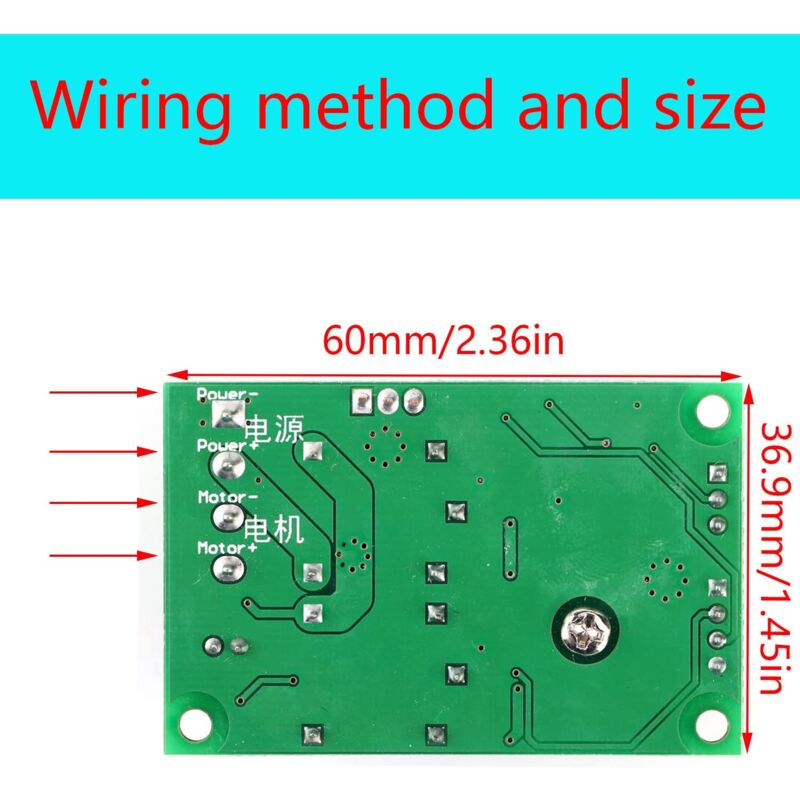 Speed Regulator 12V,Dc Motor Speed Controller (Pwm) Adjustable Reversible Switch Dc Speed, 6V 12V 24V Dc V1188-MS-227-2032