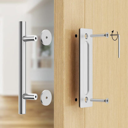 30Cm Sliding Door Handle Set, Stainless Steel Sliding Door Handle, Large Rustic Size, Suitable For Gates, V1188-MS-227-2036