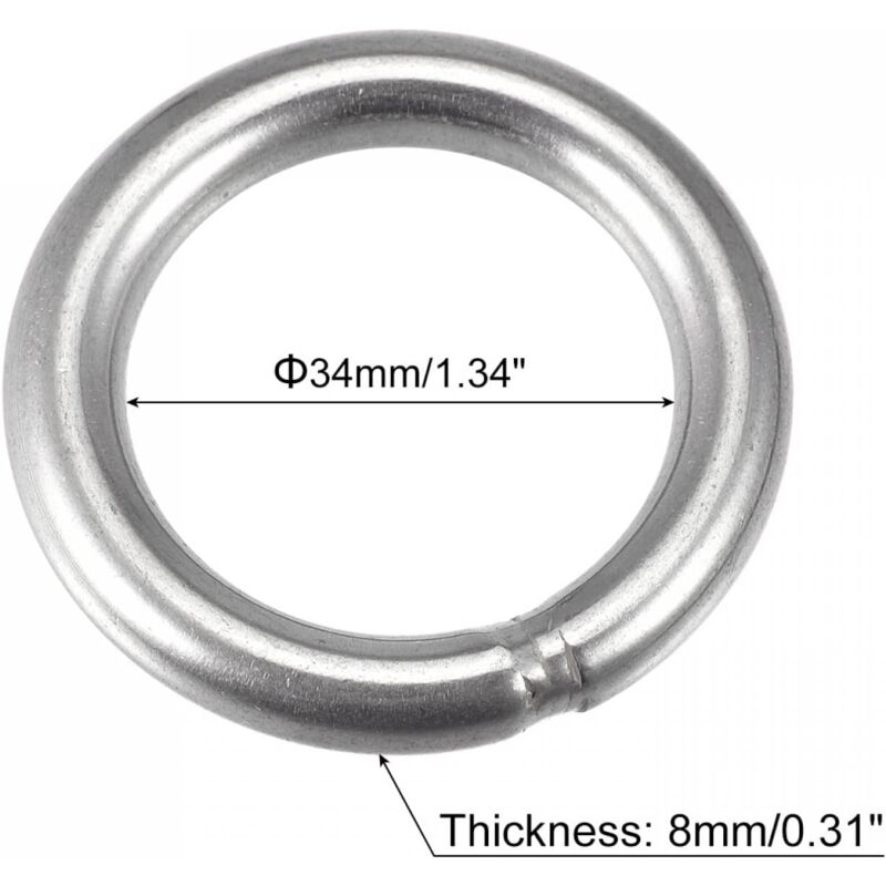 Welded Ring Stainless Steel 304 50Mm External Diameter 8Mm Thickness 3 pcs V1188-MS-227-2038