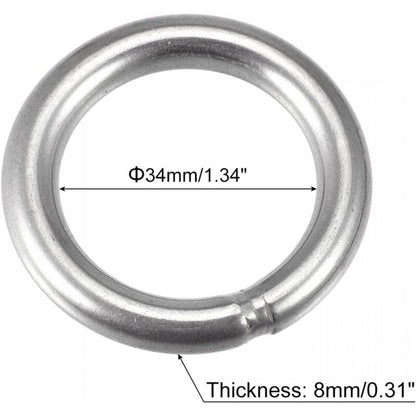 Welded Ring Stainless Steel 304 50Mm External Diameter 8Mm Thickness 3 pcs V1188-MS-227-2038