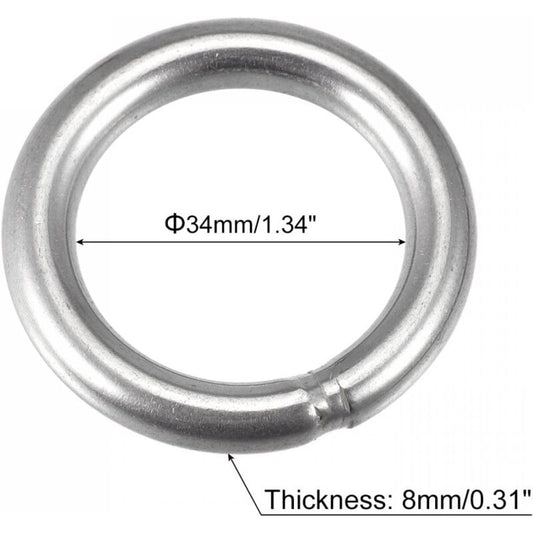 Welded Ring Stainless Steel 304 50Mm External Diameter 8Mm Thickness 3 pcs V1188-MS-227-2038