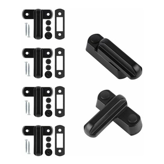 Sash Jammer Additional Window Lock, 4 Door Window Locks Block Aluminum Alloy With 8X Screws, Home Security, V1188-MS-227-2042