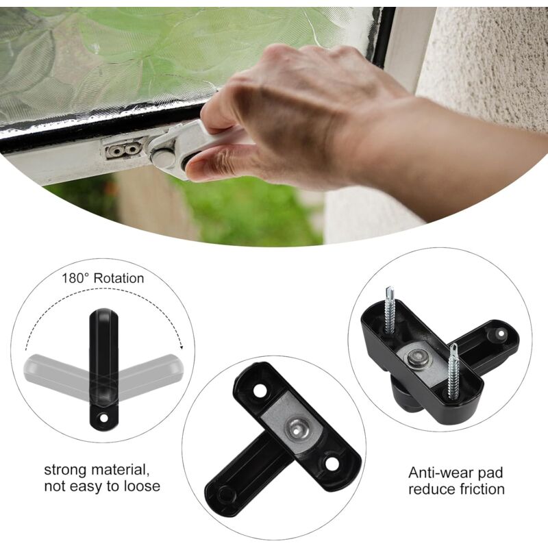 Sash Jammer Additional Window Lock, 4 Door Window Locks Block Aluminum Alloy With 8X Screws, Home Security, V1188-MS-227-2042
