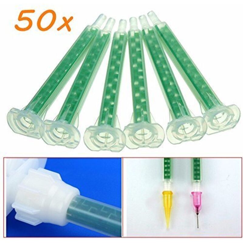 Werse 50 pcs F6-16 Green Ab Glue Mixing Tube Static Mouth Section 16 Nozzles V1188-MS-227-2045