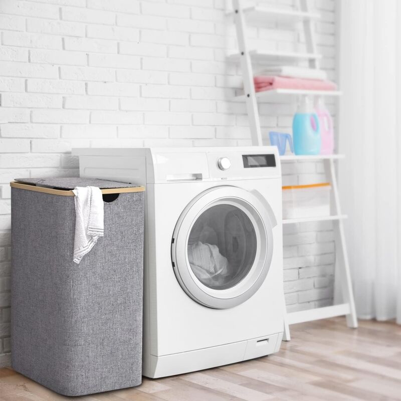 100L Laundry Basket With Lid Laundry Hamper With Handles Dirty Laundry Basket, Laundry Bin Laundry Basket V1188-MS-227-2049