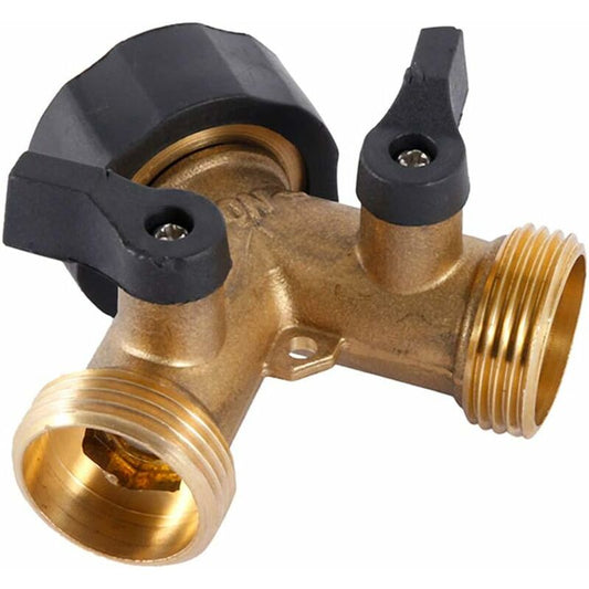 Double Washing Machine Tap, 2 Way Y Garden Hose Tap Connector Splitter For 3/4" Supply Hoses, Heavy Duty V1188-MS-227-2050