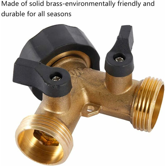 Double Washing Machine Tap, 2 Way Y Garden Hose Tap Connector Splitter For 3/4" Supply Hoses, Heavy Duty V1188-MS-227-2050