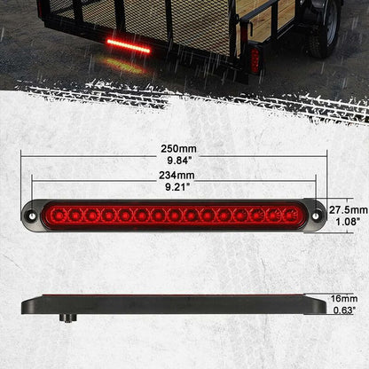 2 pcs 12V 15 LED Trailer Brake Tail Light Bar Waterproof Rear Lights Running Lights Identification Light For V1188-MS-227-2053