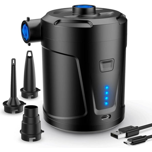 Electric Air Pump, 5000Mah Rechargeable Battery, Inflatable Mattress Inflator With 3 Air Nozzles, Fast V1188-MS-227-2063